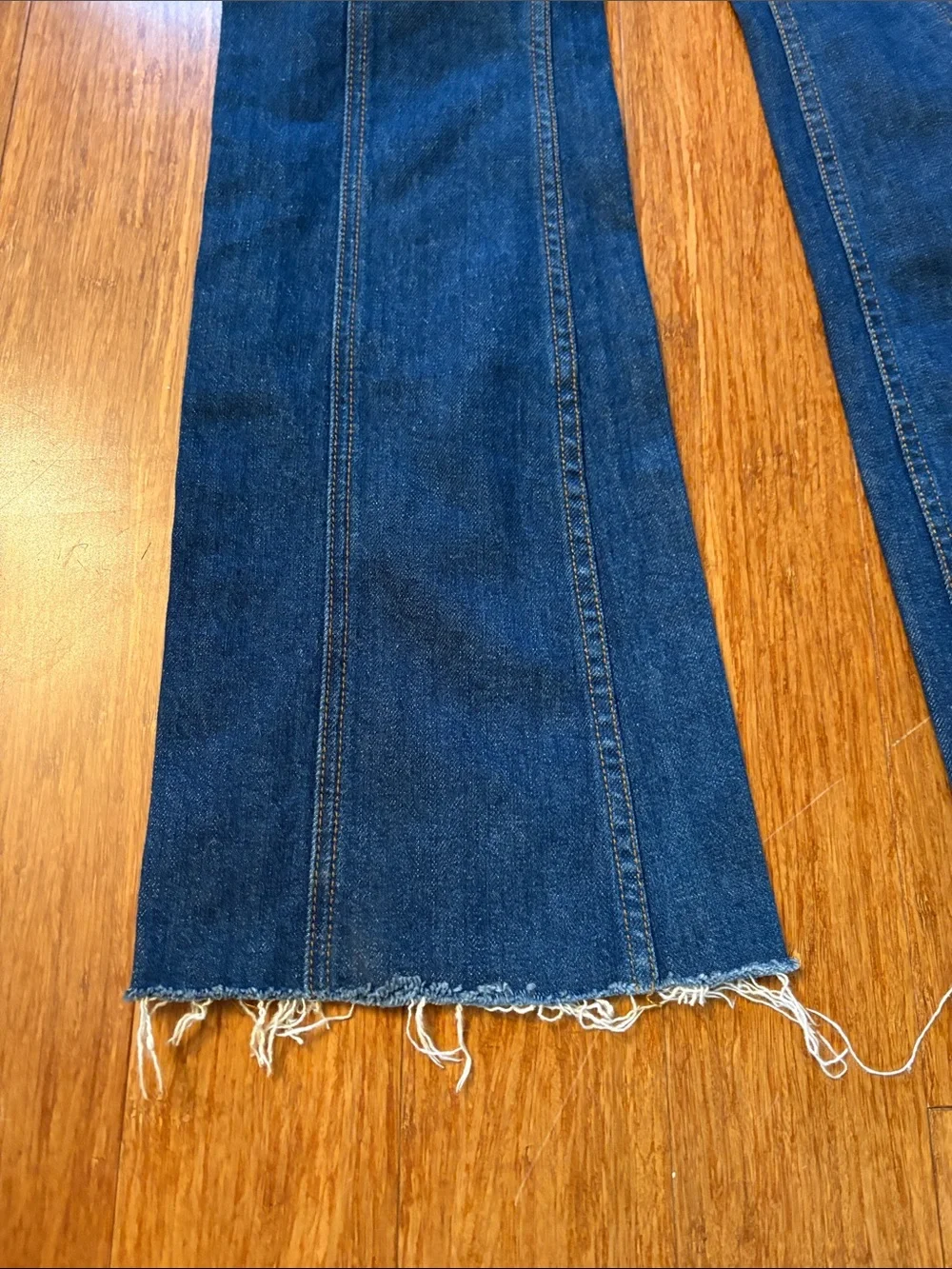 Derek Lam 10 Crosby Blue Denim Jeans - size 27 - flare cargo - raw hem